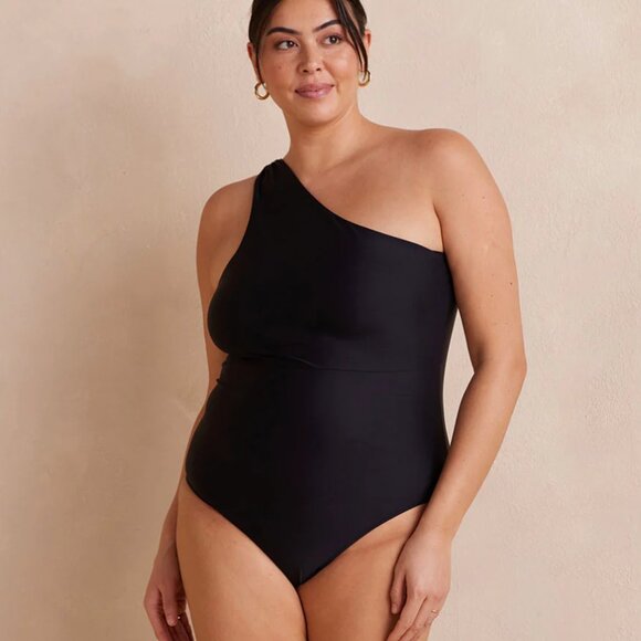 Summersalt Black One-Shoulder Asymmetrical One Piece - Picture 4 of 15